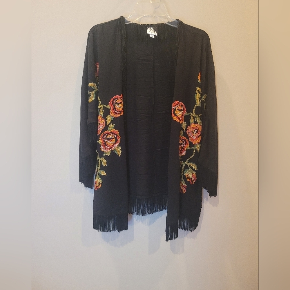 Ivy Jane Black Floral Embroidered Top